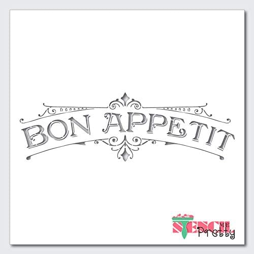 סטנסיל - Bon Appetit Vintage Fench Multipack | תערוכה עבה במיוחד בתערוכה חומר צבע לבן בדרגה